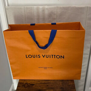 Louis Vuitton paper gift bag 19x15.5x5 orange blue